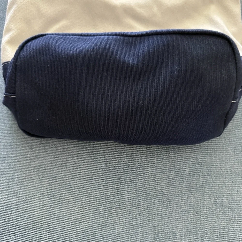 VTG Jennifer Moore Womens Large‎ Tote Bag Canvas Navy Trim Gingham Lined 90s
